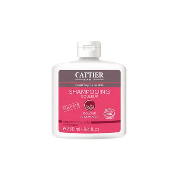 Shampooing Couleur, Cattier, flacon 250 ml, prix indicatif : 8,20 €