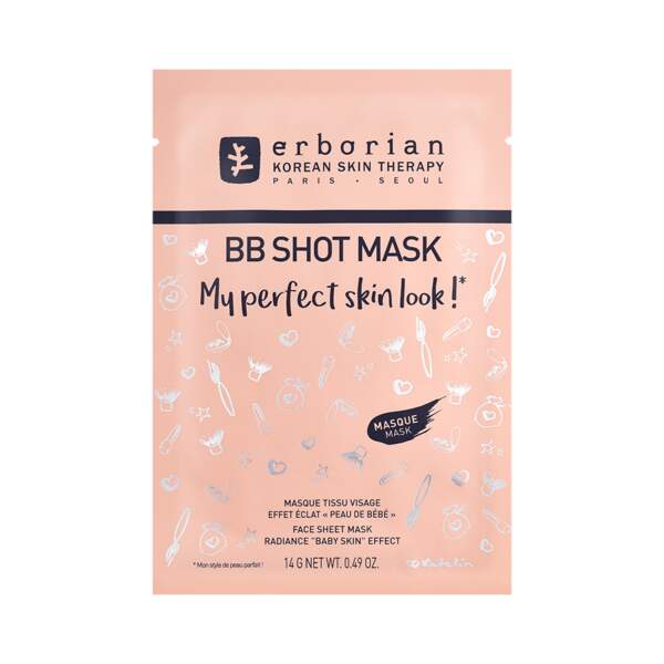 BB Shot Mask, Erborian, sachet unidose, prix indicatif : 6,90 €