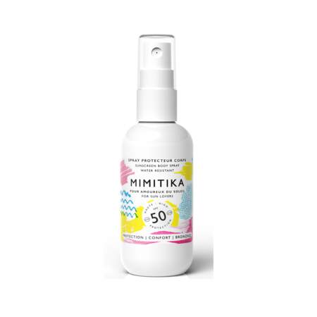Spray Solaire, Mimitika, en exclu chez Sephora, flacon-pompe 75 ml, prix indicatif : 11,90 €