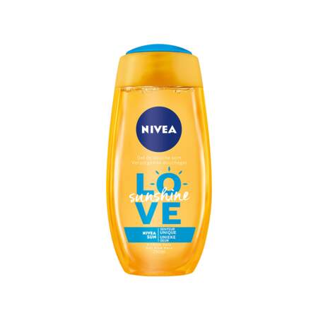 Douche Sunshine Love, Nivea, flacon 250 ml, prix indicatif : 2,30 €