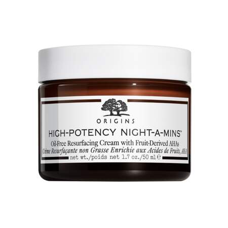 High-Potency Night-A-Mins - Crème Resurfaçante, Origins, pot 50 ml, prix indicatif : 45 €