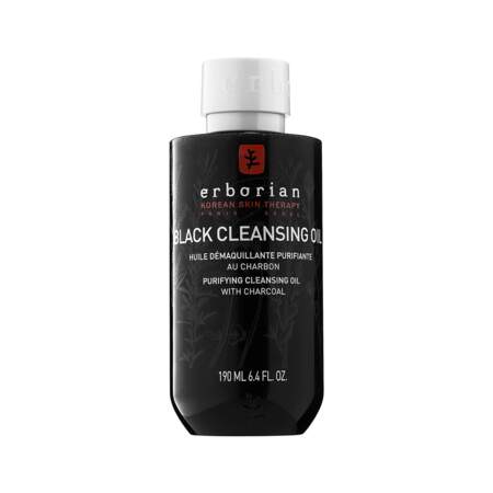 Black Cleansing Oil - Huile Nettoyante, Erborian, flacon 190 ml, prix indicatif : 25 €
