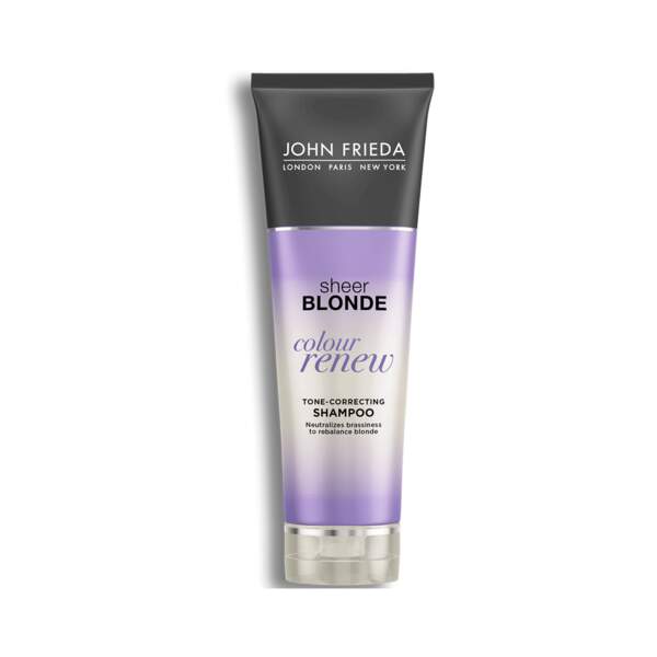 Sheer Bonde - Colour Renew - Shampooing Correcteur Couleur, John Frieda, tube 250 ml, prix indicatif : 8,40 €