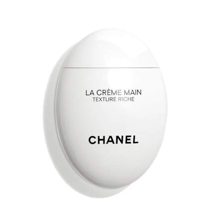 La Crème Main Texture Riche, Chanel, galet 50 ml, prix indicatif : 49 €