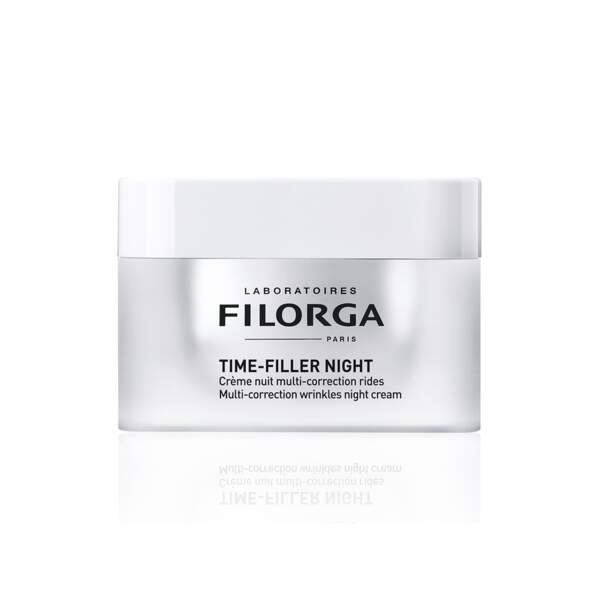 Time Filler Night - Crème Nuit Multi-Correction Rides, Filorga, pot 50 ml, prix indicatif : 59,90 €