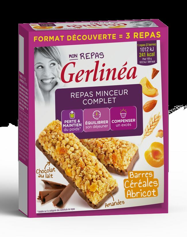 Gerlinéa Barre Repas Chocolat - 1 boîte (2 barres) 
