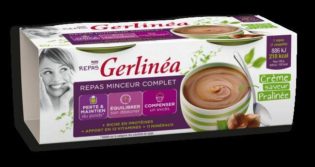 Gerlinéa Barre Repas Chocolat - 1 boîte (2 barres) 