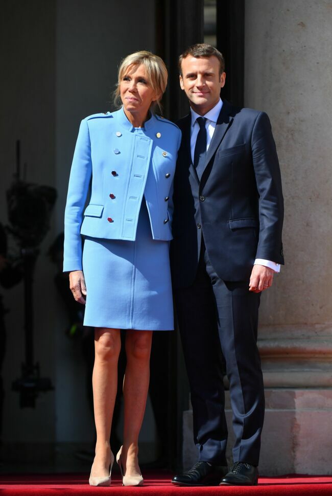 Brigitte Macron et le président Emmanuel Macron, le 14 mai 2017, à l'Elysée.