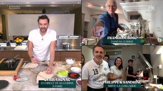 Franck Dubosc dans "Tous en cuisine" (M6), le 30 avril 2020.