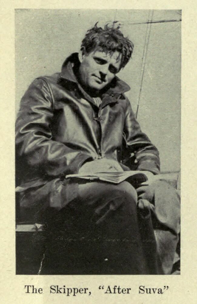 Portrait de l'écrivain Jack London lors de sa croisière sur le Snark (1907-1908).