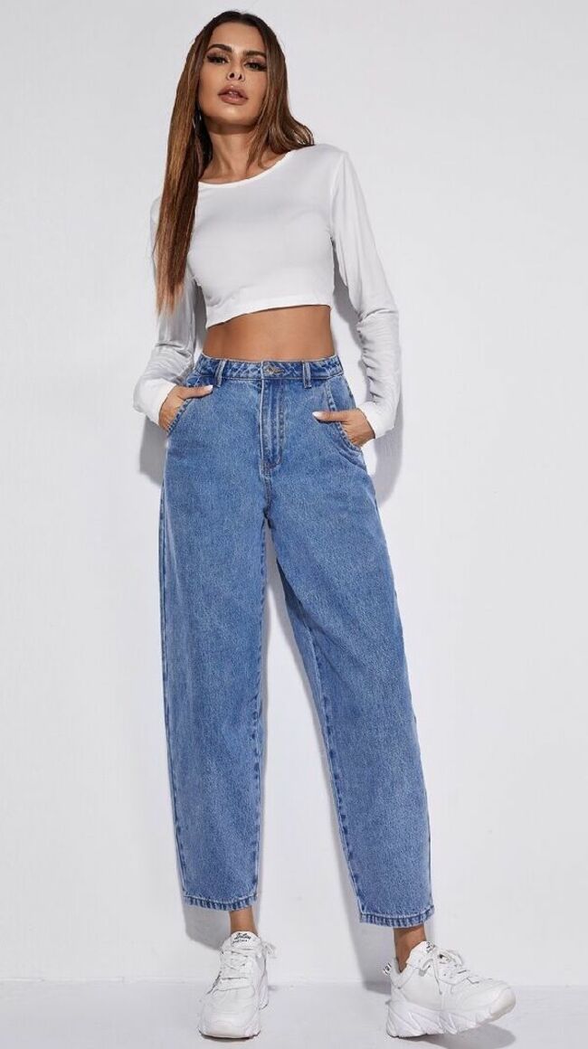 Jean baggy taille haute, Shein, 19,99€