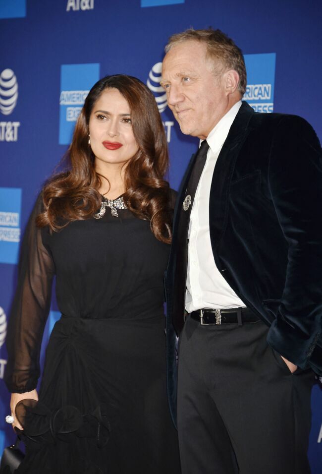 Salma Hayek et son mari François-Henri Pinault - Palm Springs International Film Festival Awards Gala, Palm Springs, le 2 janvier 2019.