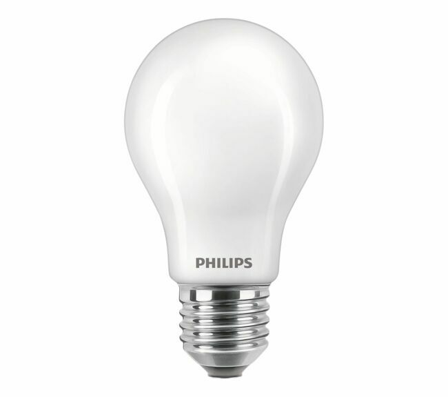 Chaude. Ampoule LED standard dépolie, 2700K, Philips chez BUT, 6,99 €.