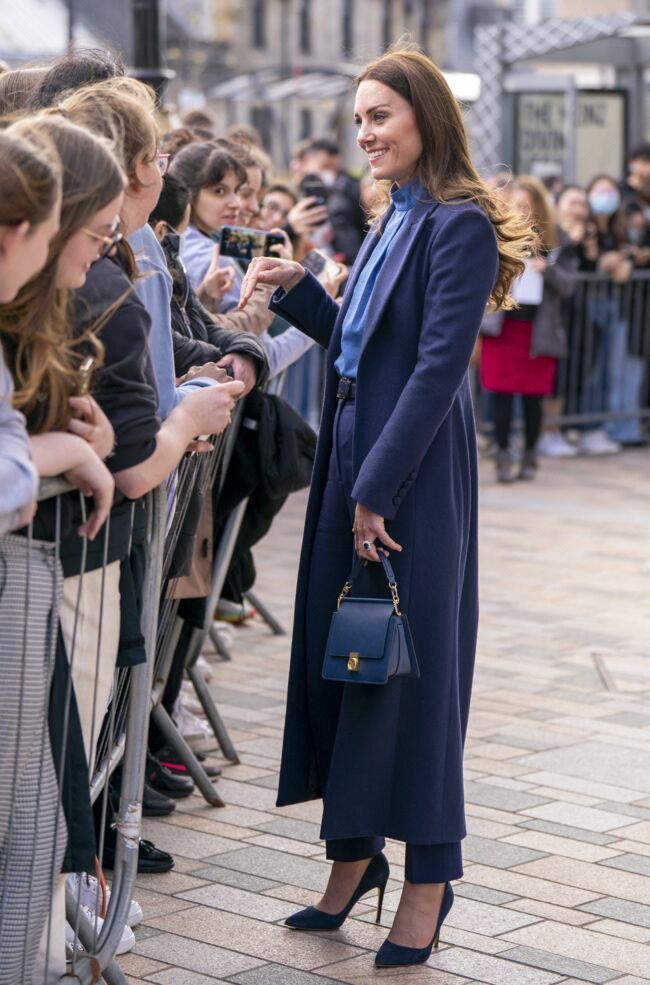 Kate Middleton, duchesse de Cambridge, lors d'une visite à l'université de Glasgow, Roayume Uni, le 11 mai 2022.
