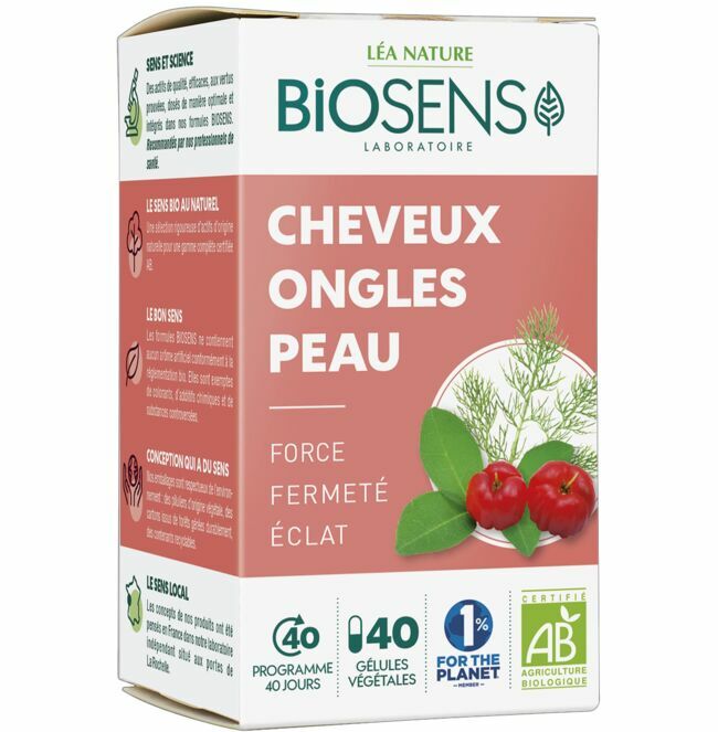 Gélule végétale Cheveux Peau Ongles, Biosens, 8,30 €.