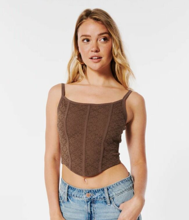 Seamed lace corset, Hollister, 22 €