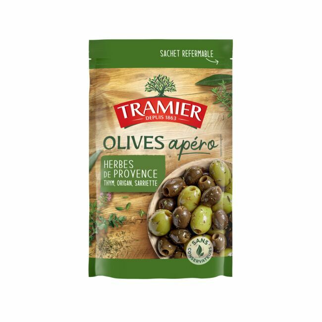Tramier, des olives qui fleurent bon la Provence. 2,59 € le sachet de 150 g.