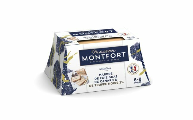 Foie gras de canard parfumé à la truffe noire (3 %). Maison Montfort, 29,99 € les 250 g.