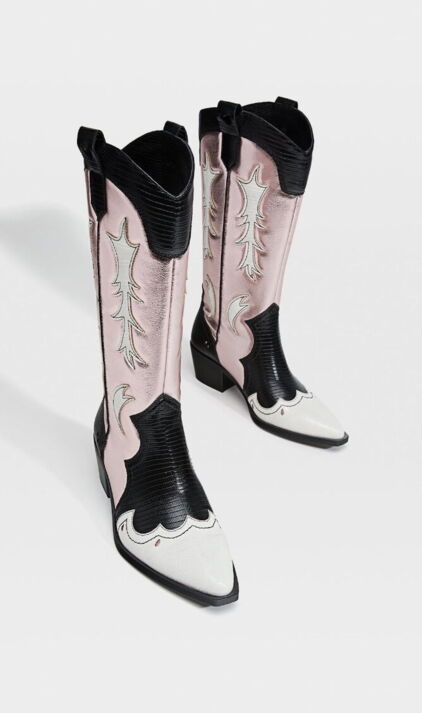 Bottes Santiag En Cuir Véritable Pour Femme - Taille 36 - Neuves Sans étiquette - Noir - Imperméables