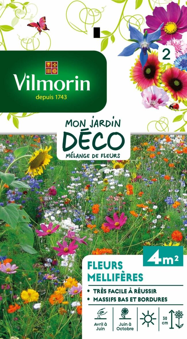 Mélange fleurs Mellifères, pour 4 m2, 4,90 €, Vilmorin chez Leroy Merlin.