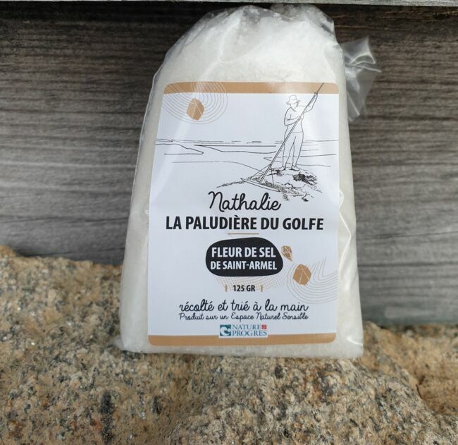 Fleur de sel nature, La paludière du golfe, 3,50 € les 125 g. 