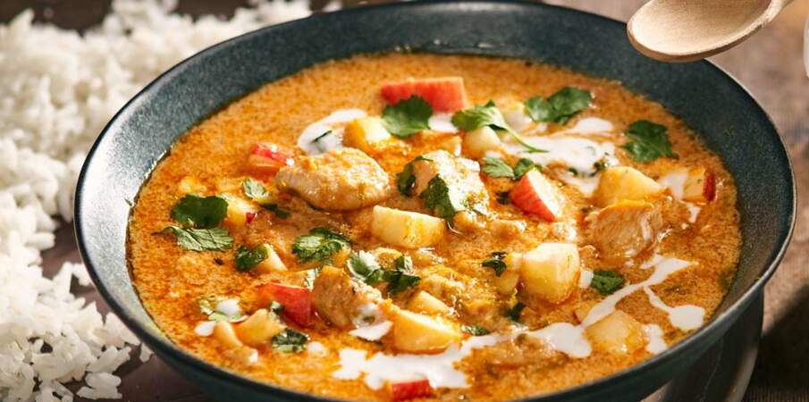 Curry de poulet à l’huile de coco 