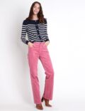 Pantalon tendance : en velours rose