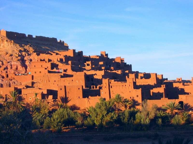 Coucher de soleil sur Aït-Ben-Haddou au Maroc