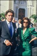 Bernard Tapie et son épouse Dominique Tapie au mariage d'Yves Mourousi (1985)