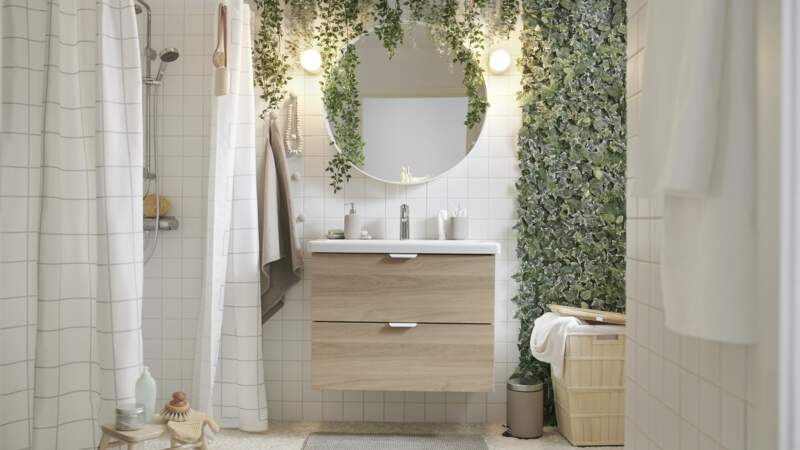 Salle de bain à l'esprit végétal - Ikea