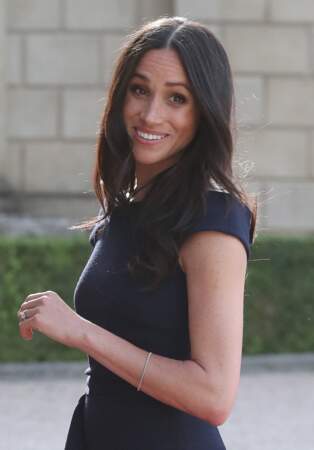 Meghan Markle arrive à l'hôtel Cliveden House, près de Windsor, à la veille de son mariage avec le prince Harry, le 18 mai 2018.