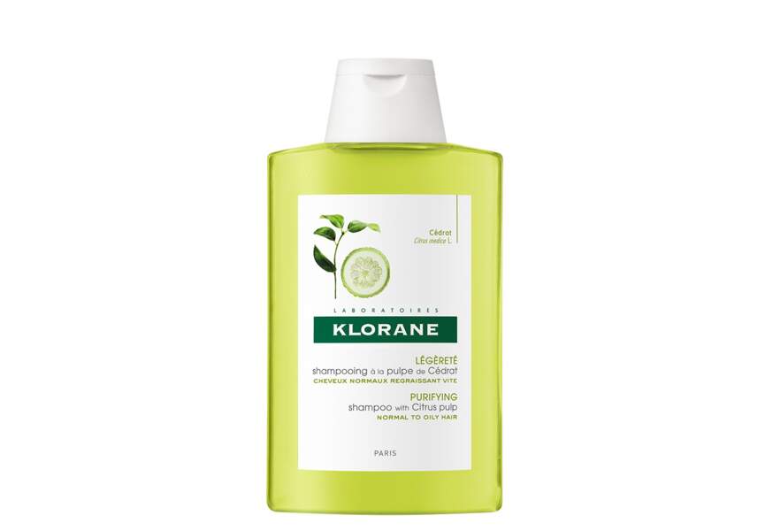 Le shampooing à la pulpe de cédrat Klorane 