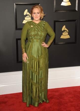 Adele lors des Grammy Awards en février 2017