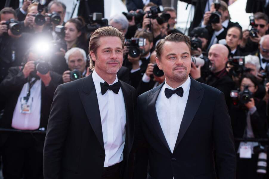 Leonardo DiCaprio et Brad Pitt à la projection du film "Il était une fois à Hollywood " de Quentin Tarantino, lors du 72ème Festival International du Film de Cannes, le 21 mai 2019.