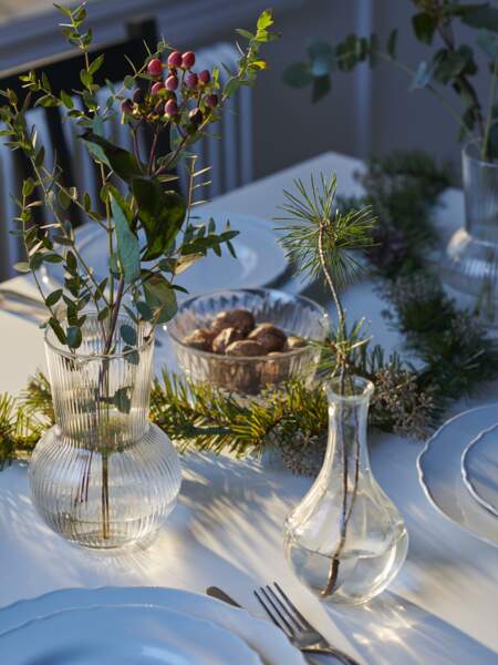 Des vases pour une décoration de table végétale