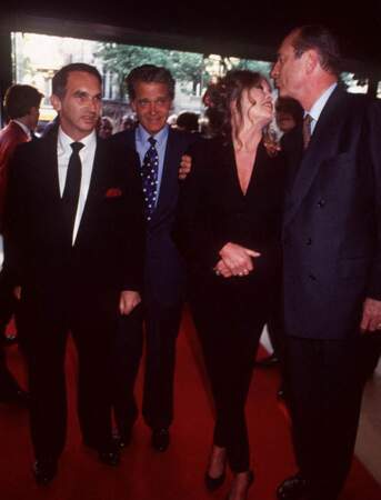 Alain Terzian, Bernard d'Ormale, Brigitte Bardot et Jacques Chirac au Festival du Film à Paris, le 8 juin 1994.