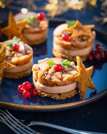 Mini-tatins de foie gras