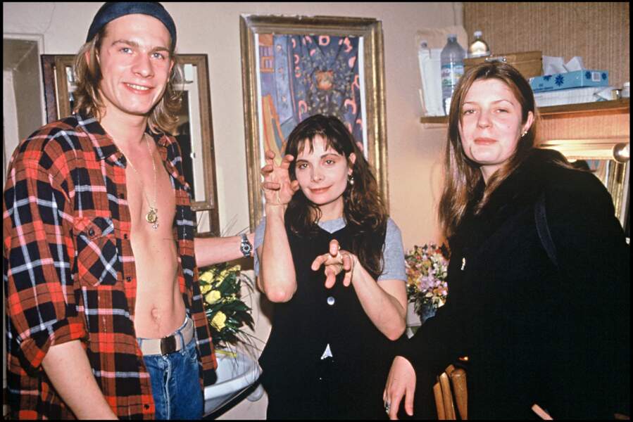 ... mais aussi Guillaume Depardieu qui incarne Joey. Ici, avec Chiara Mastroianni lors de la générale de la pièce, le 1er octobre 1994.