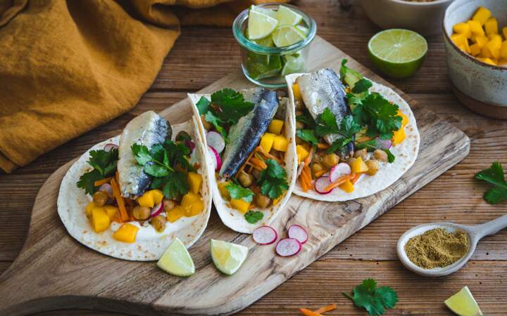 Tacos sucrés-salés aux sardines