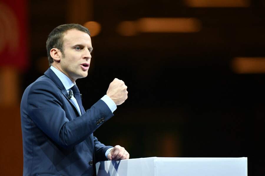 Premier meeting de campagne à l'élection présidentielle de Emmanuel Macron et de son mouvement "En Marche !", au Parc des Expositions de la porte de Versailles, à Paris, le 10 décembre 2016.