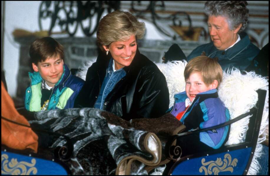 Lady Diana et ses enfants William et Harry