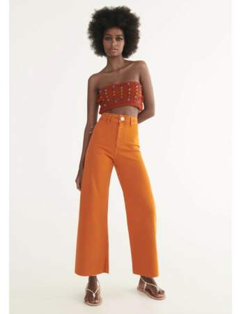 Jean jupe-culotte : orange