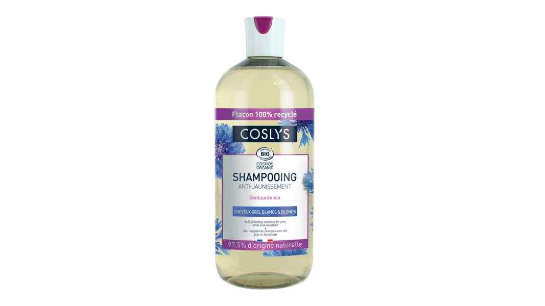 Un shampooing anti-jaunissement pour cheveux gris, blancs et blonds
