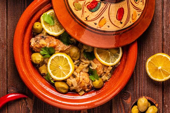 Tajine poulet olives citron