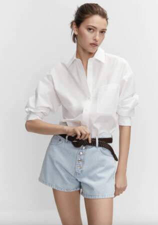 Pièces tendance style quiet luxury : chemise blanche oversize