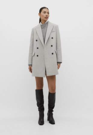 Tendance manteaux 2024 : manteau style blazer gris clair