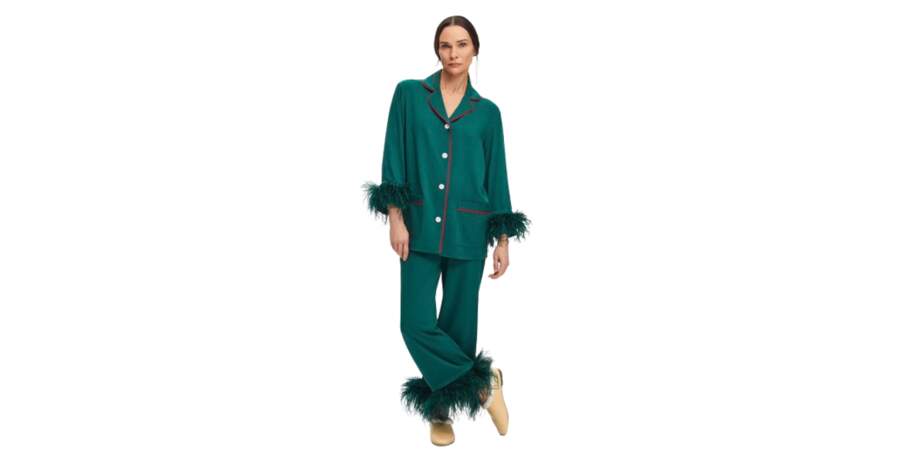 Le pyjama vert à plumes
