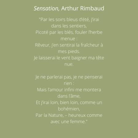 "Sensation", extrait du recueil "Le cahier de Douai", Arthur Rimbaud (1870)