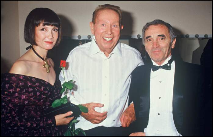 Sabine Azema, Charles Trenet et Charles Aznavour (1987)