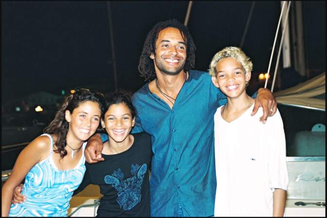Yannick Noah et ses enfants Joakim et Yelena
